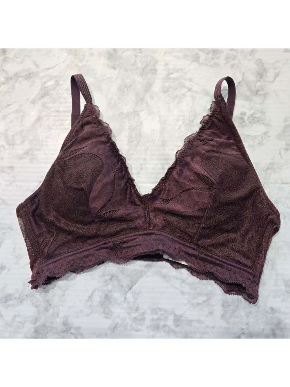 Anne Klein Lace Lounge Bralette Womens Sz M (6-0193)